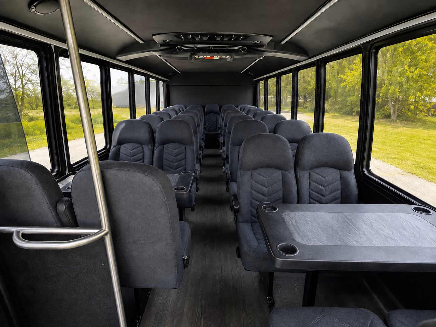 compton 15 passenger minibus inside