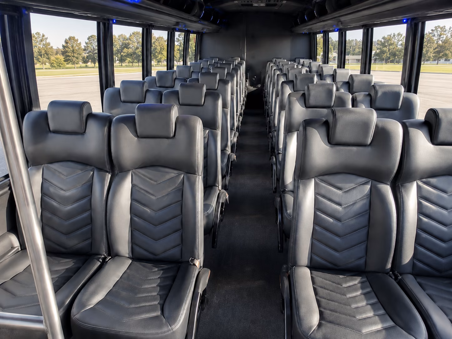 compton 18 passenger minibus inside