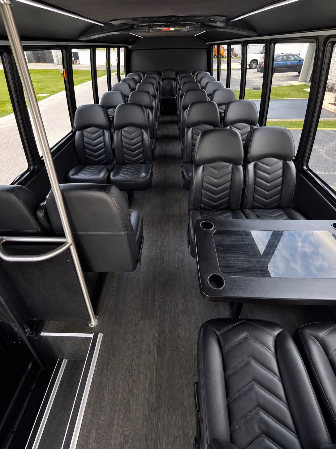 compton 18 passenger minibus interior