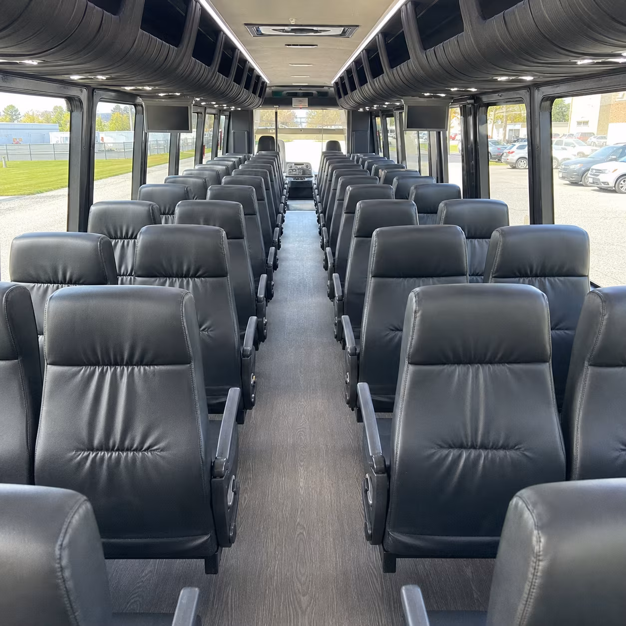 compton 25 passenger minibus inside
