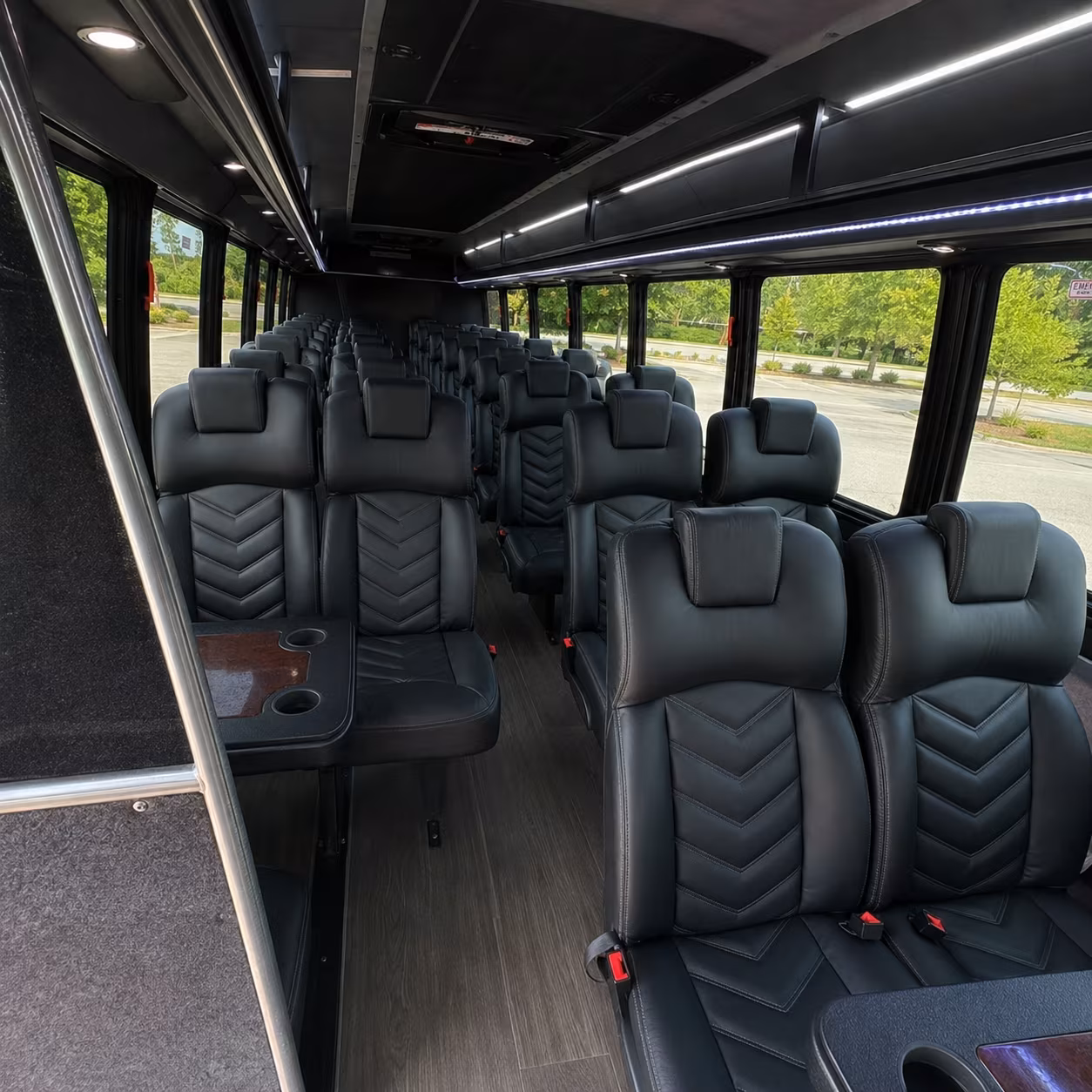 compton 25 passenger minibus interior
