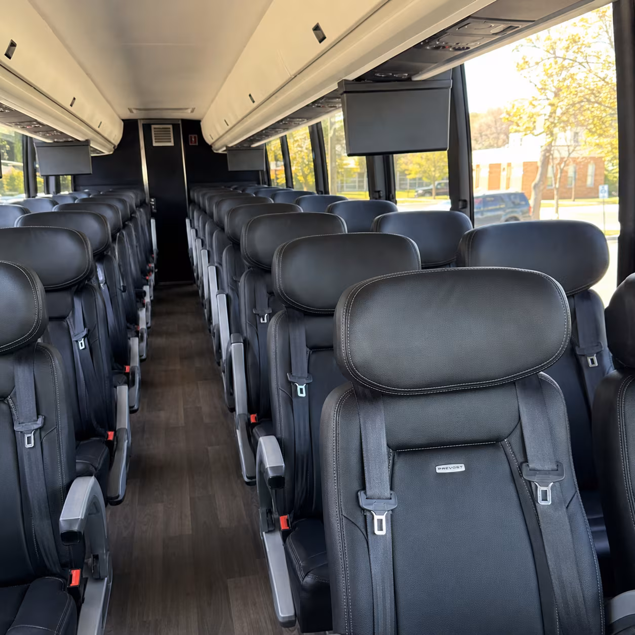 compton 56 passenger charter bus interior