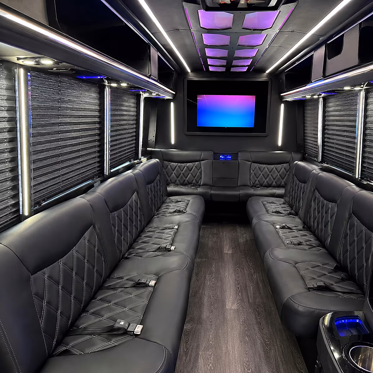 compton party bus rental interior
