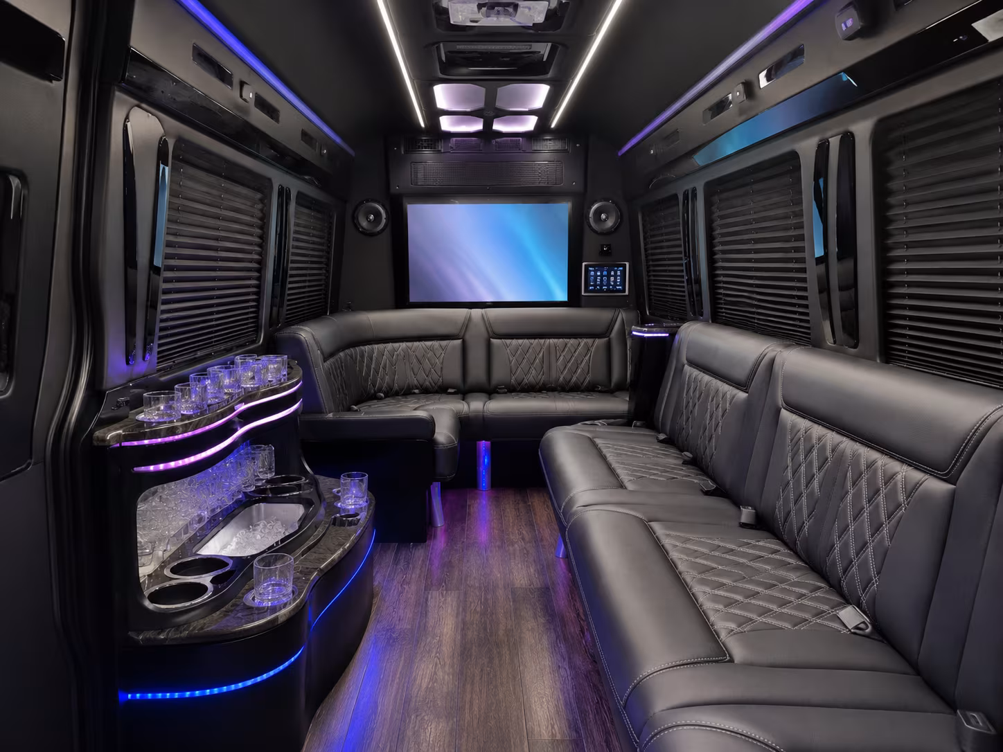 compton private event transportation onboard seating
